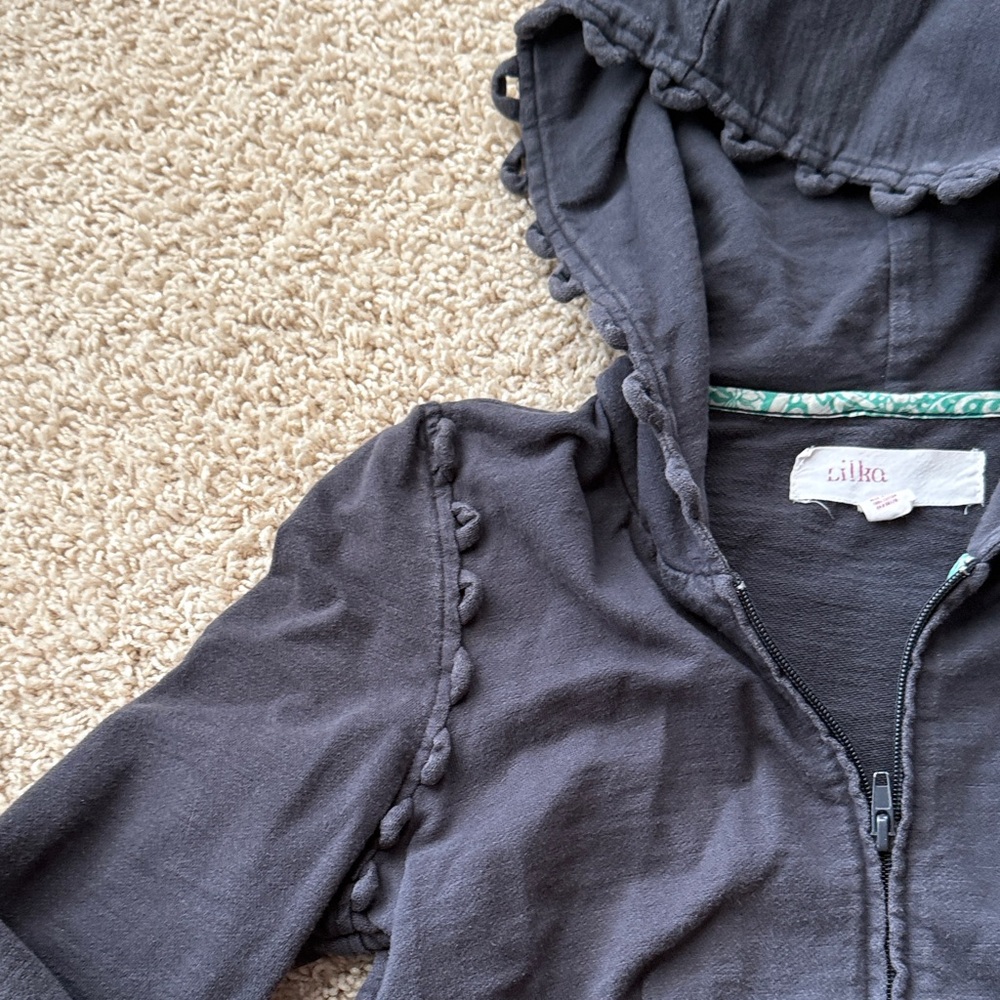 Anthropologie Charcoal Hooded Sweatshirt - Picture 7 of 8